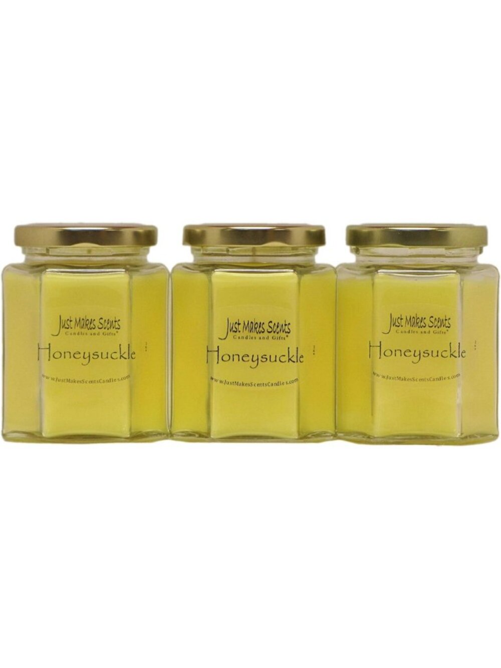 3 Pack Honeysuckle Scented Soy Candles | Hand Poured Spring Decor | USA Made